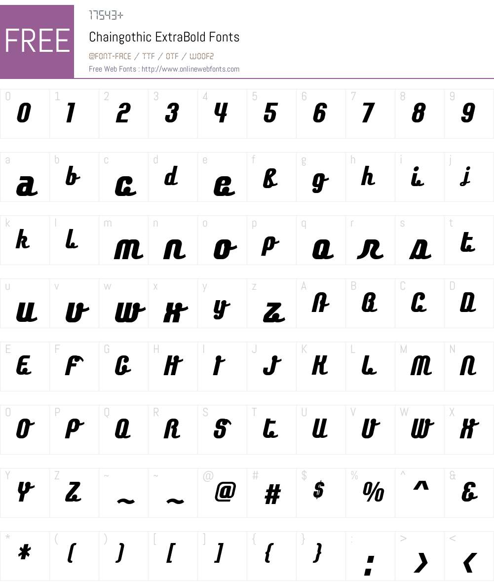 Chaingothic Font Screenshots