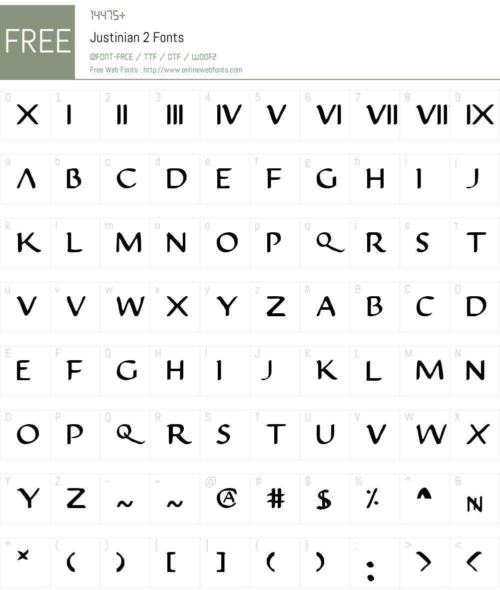 Justinian 2 Font Screenshots