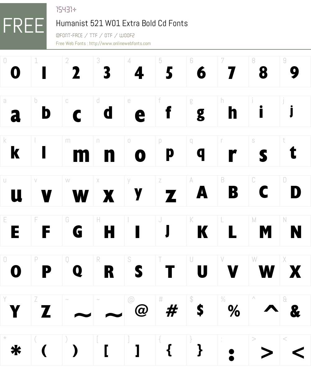 Humanist521W01-ExtraBoldCd Font Screenshots