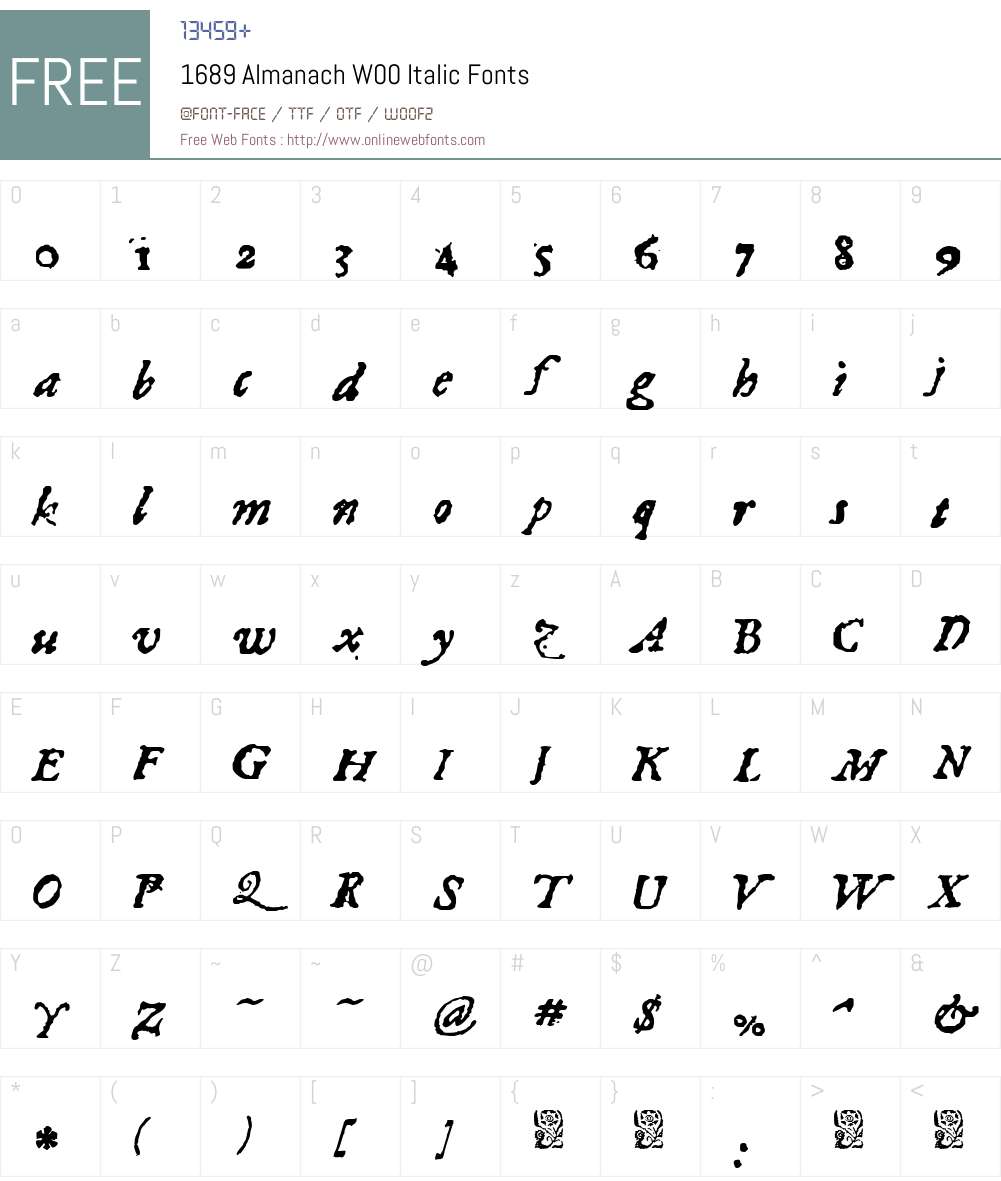 1689 Almanach Font Screenshots