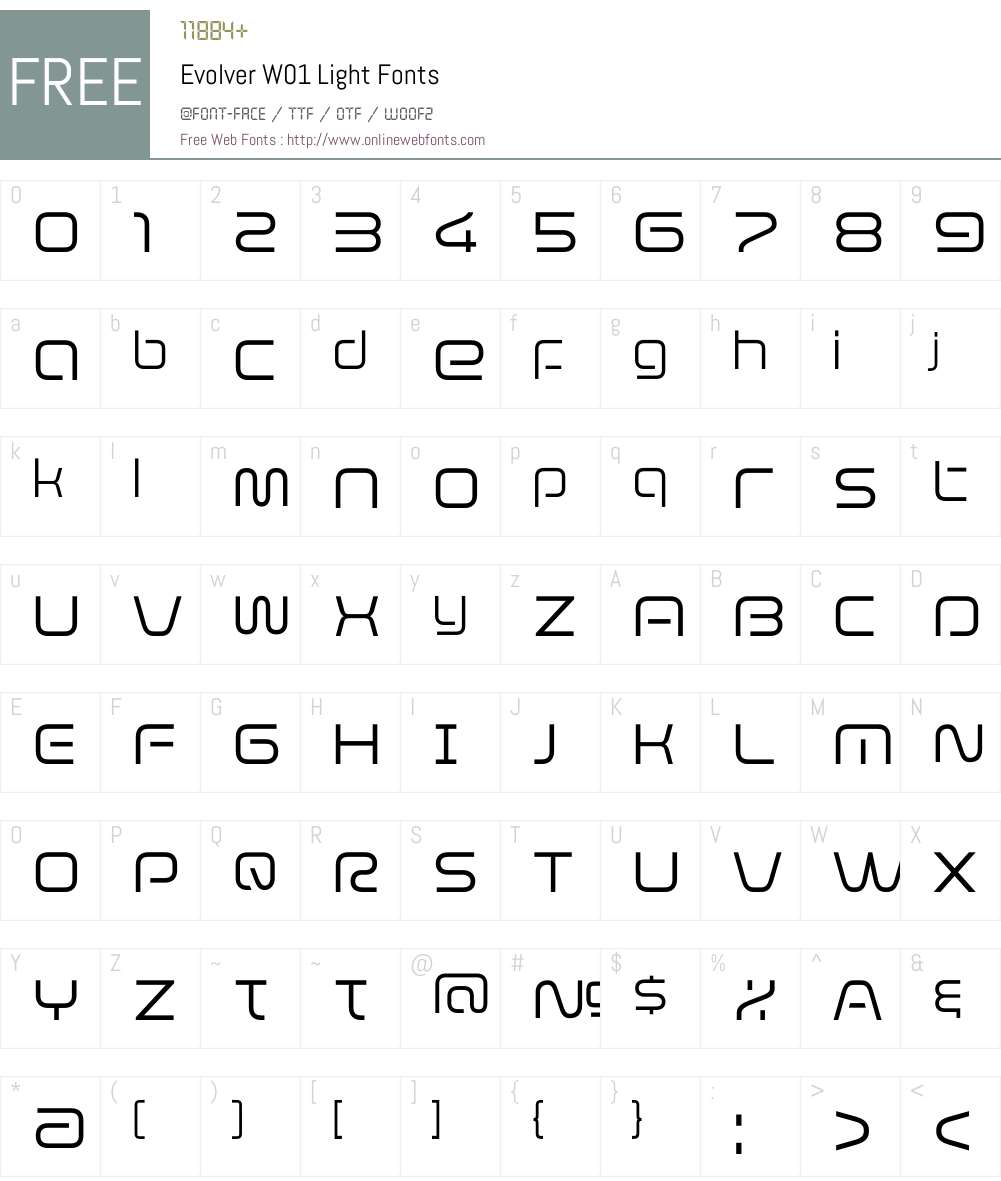 EvolverW01-Light Font Screenshots
