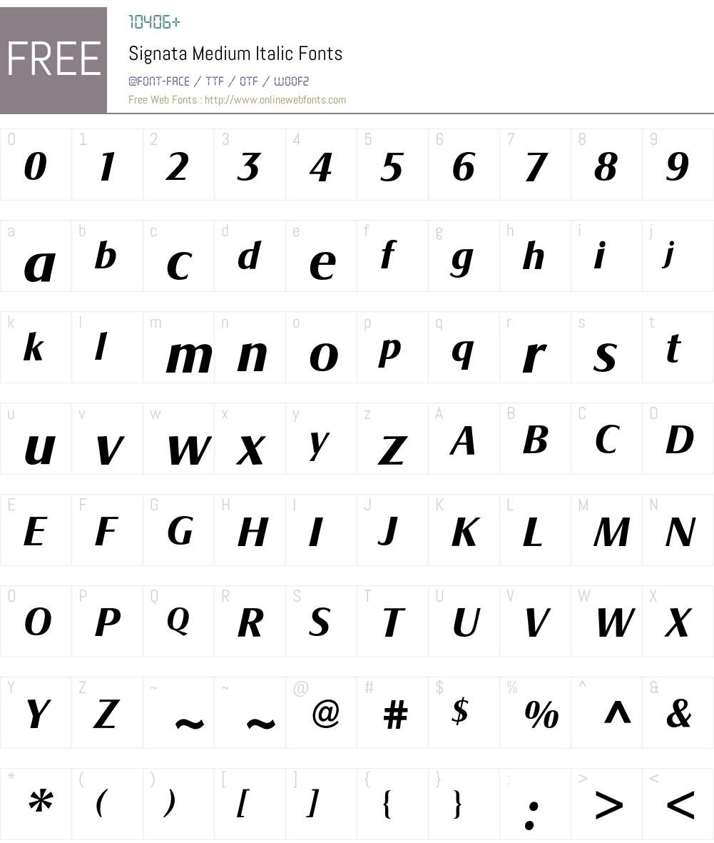 Signata BQ Font Screenshots