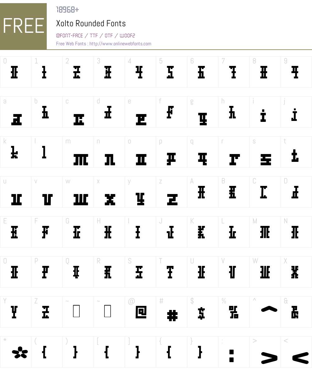 Xolto Font Screenshots