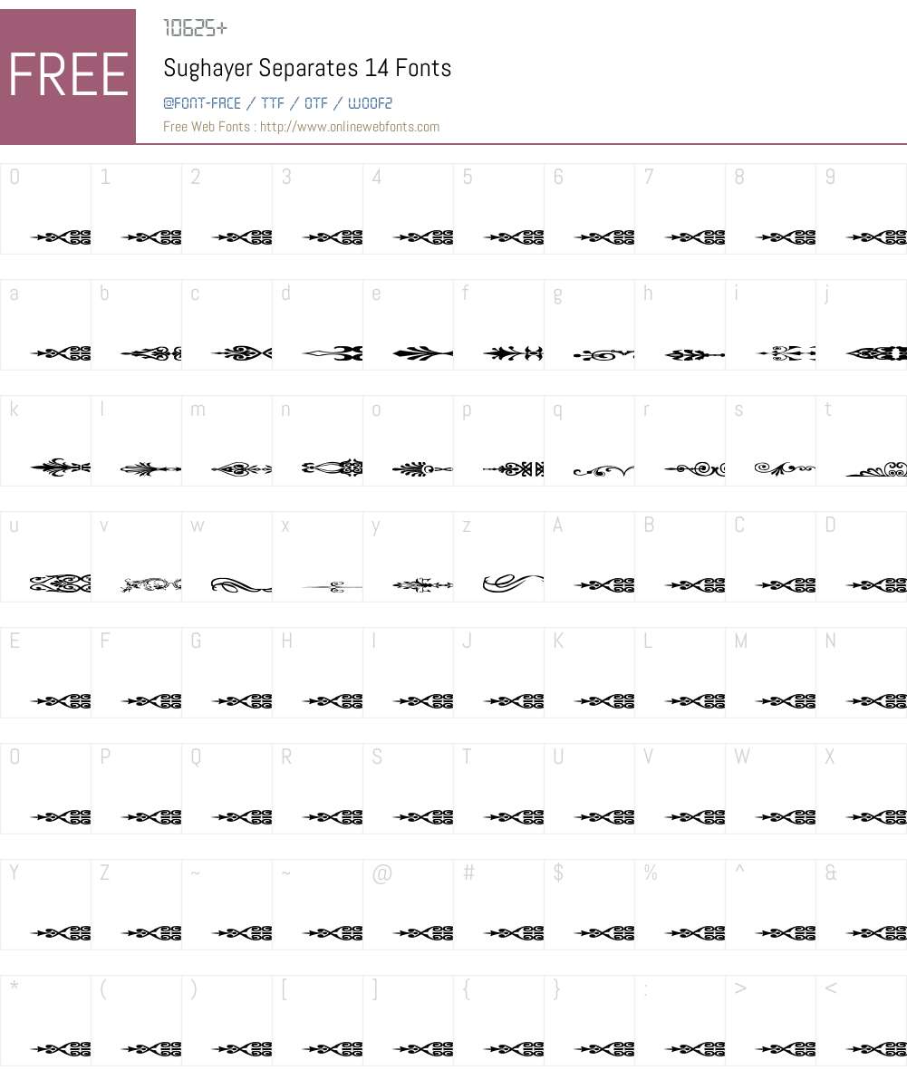 Sughayer Separates 14 Font Screenshots