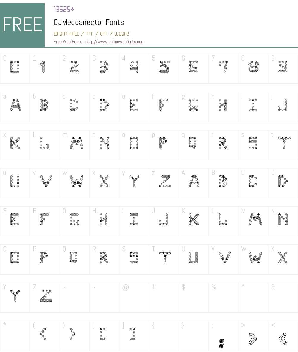 CJMeccanector Font Screenshots
