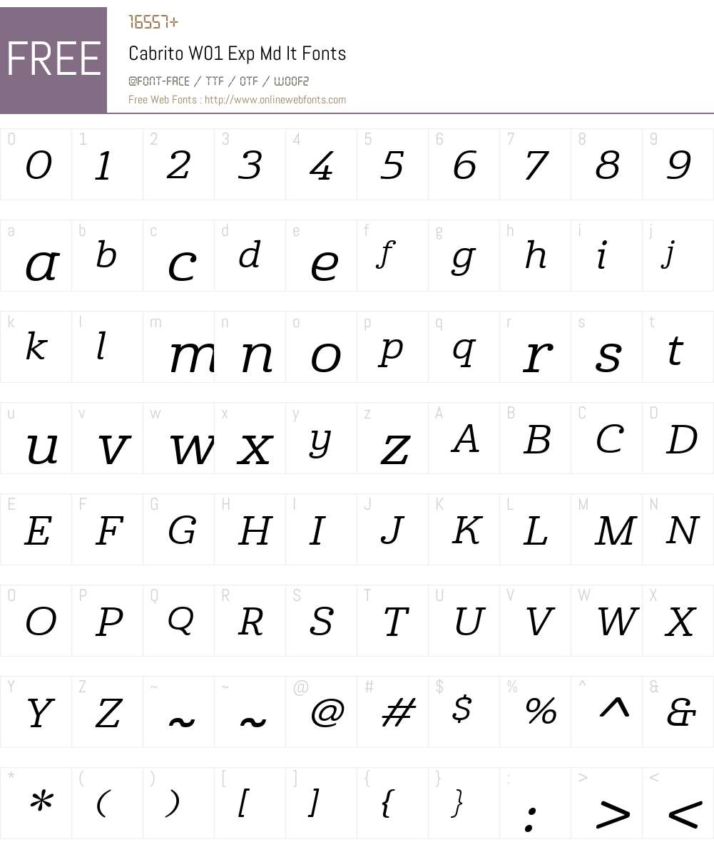 CabritoW01-ExpMdIt Font Screenshots
