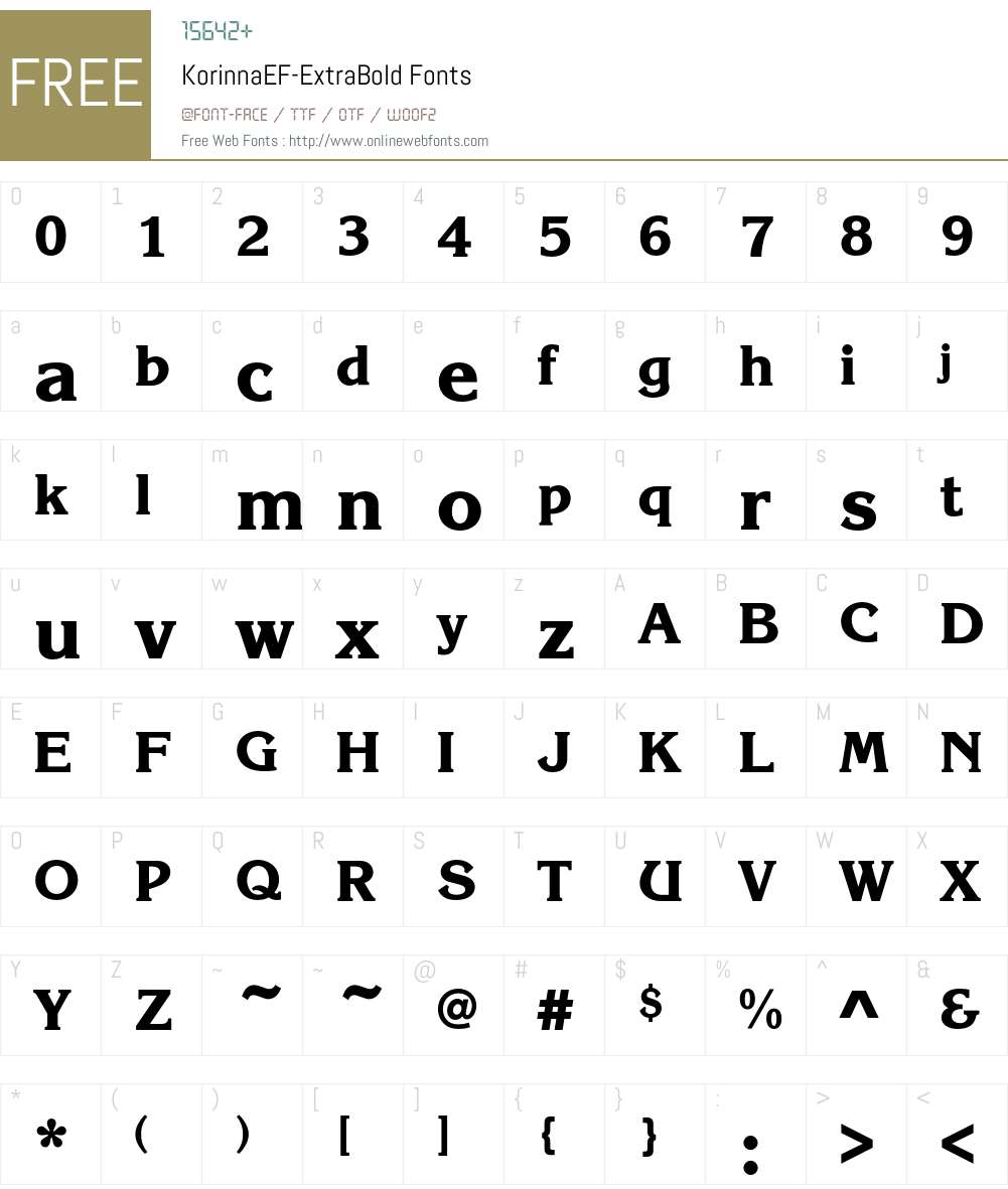 KorinnaEF-ExtraBold Font Screenshots