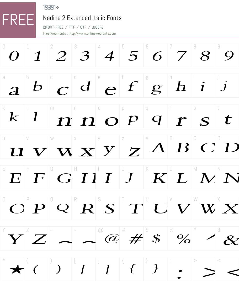 Nadine 2 Extended Font Screenshots