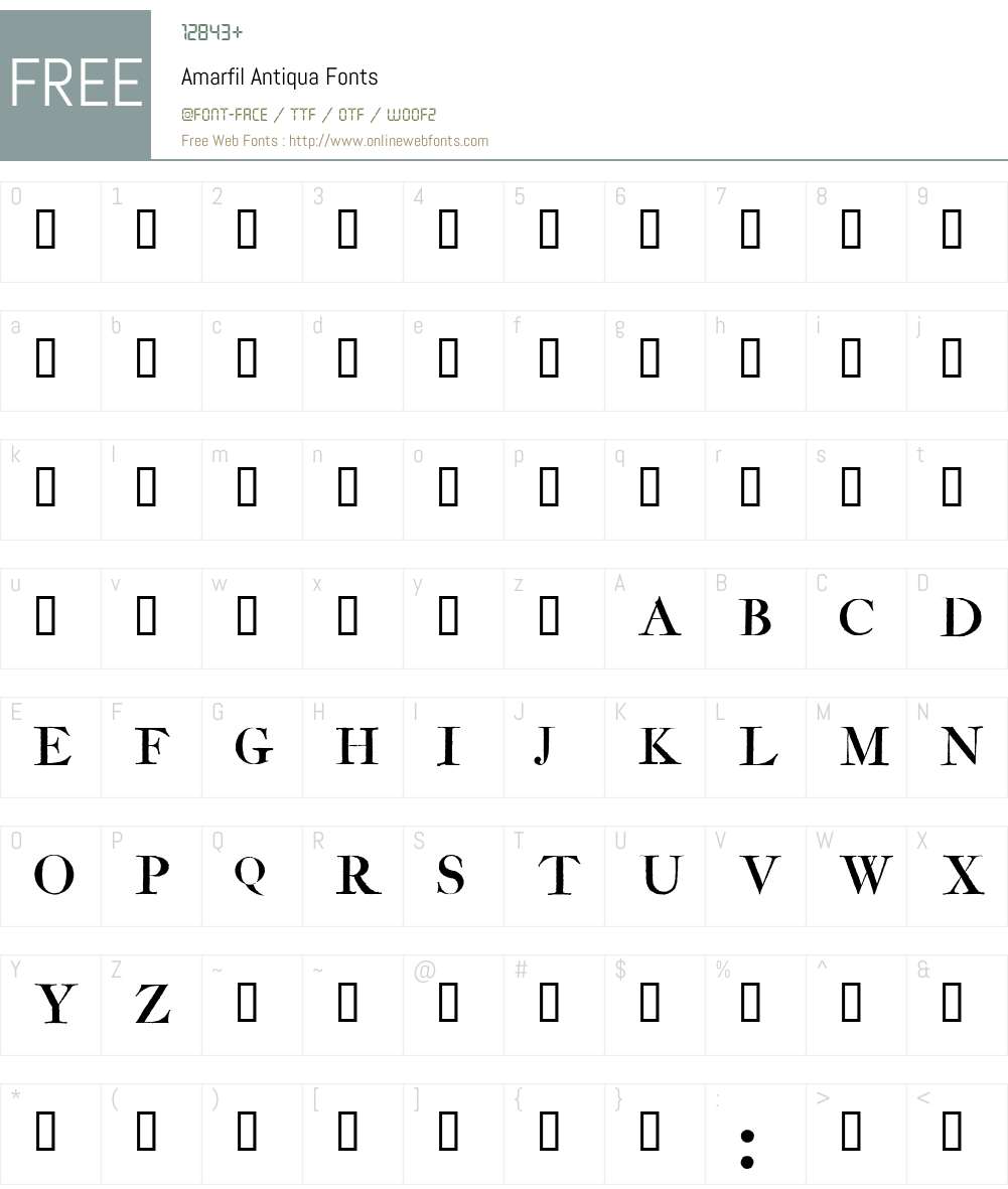 Amarfil Antiqua Font Screenshots