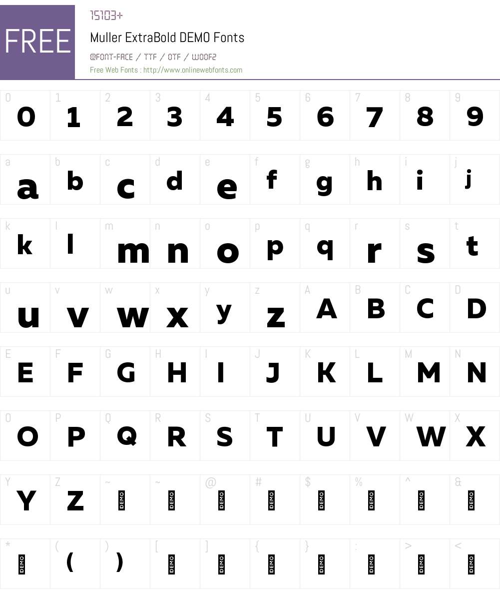 Muller ExtraBold DEMO Font Screenshots