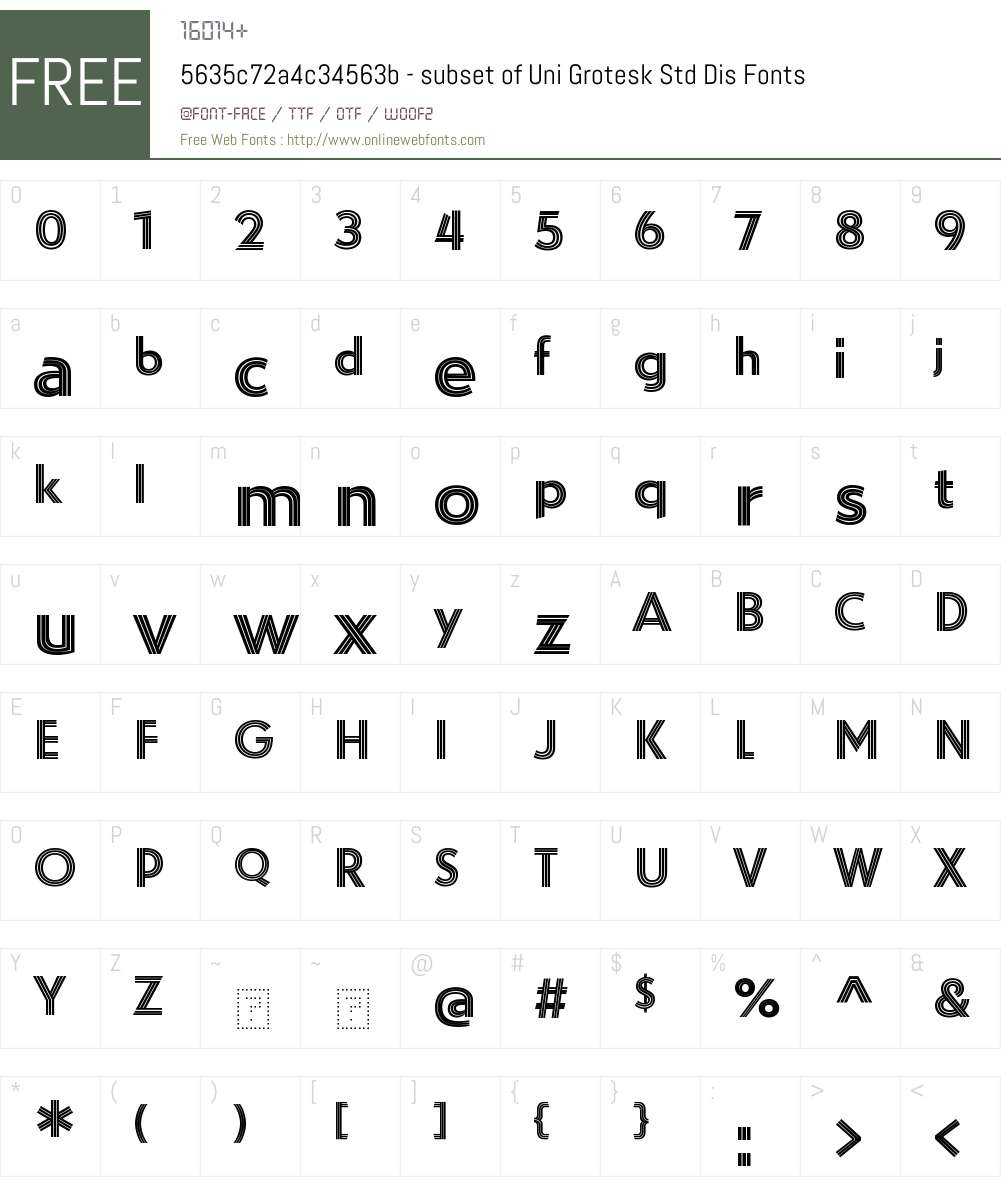 5635c72a4c34563b - subset of Uni Grotesk Std Dis Font Screenshots