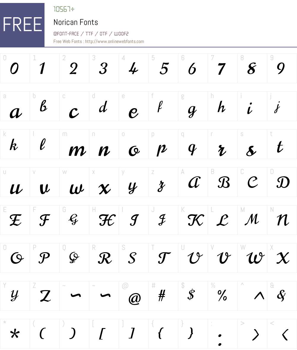 Norican Font Screenshots