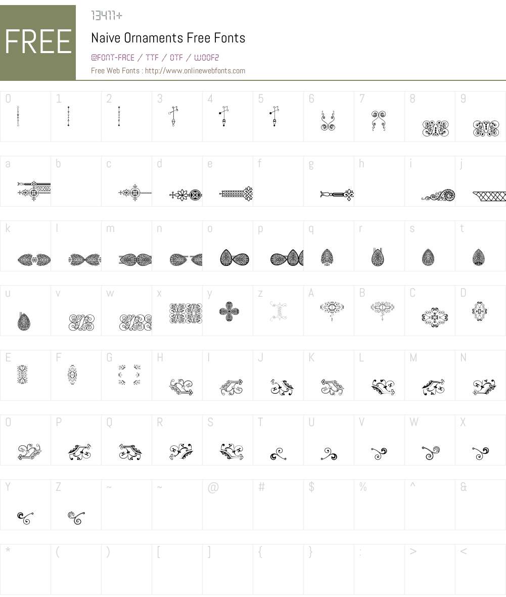 Naive Ornaments Free Font Screenshots