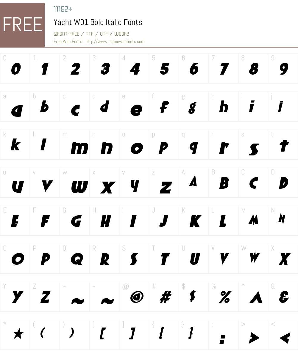 YachtW01-BoldItalic Font Screenshots