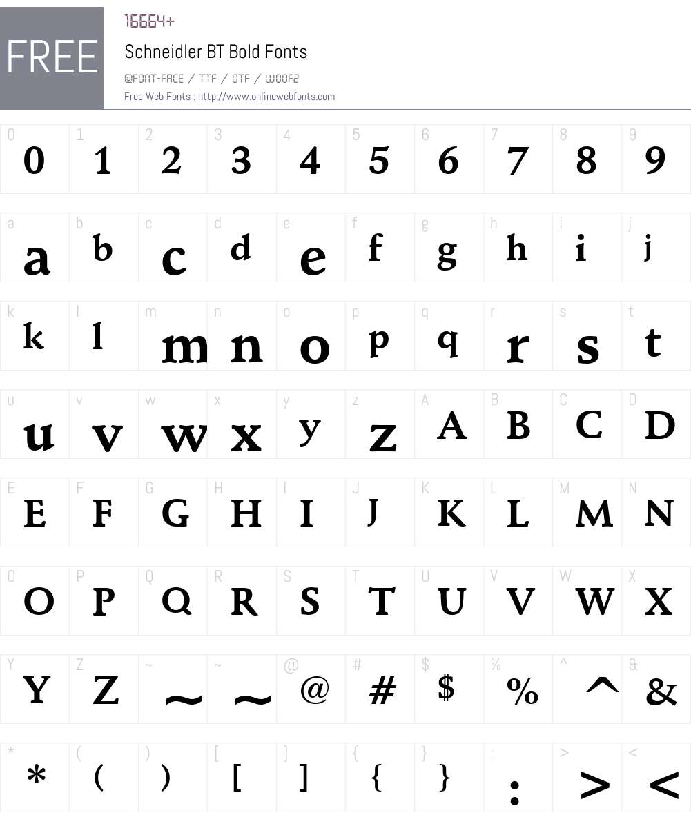 Schneidler BT Font Screenshots