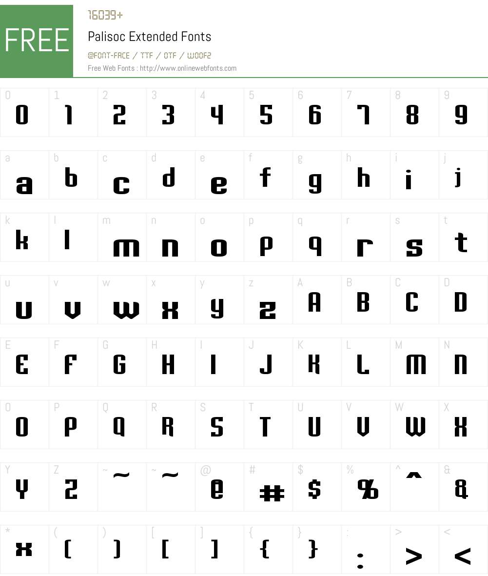Palisoc Extended Font Screenshots