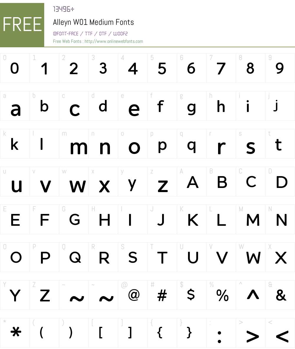 AlleynW01-Medium Font Screenshots
