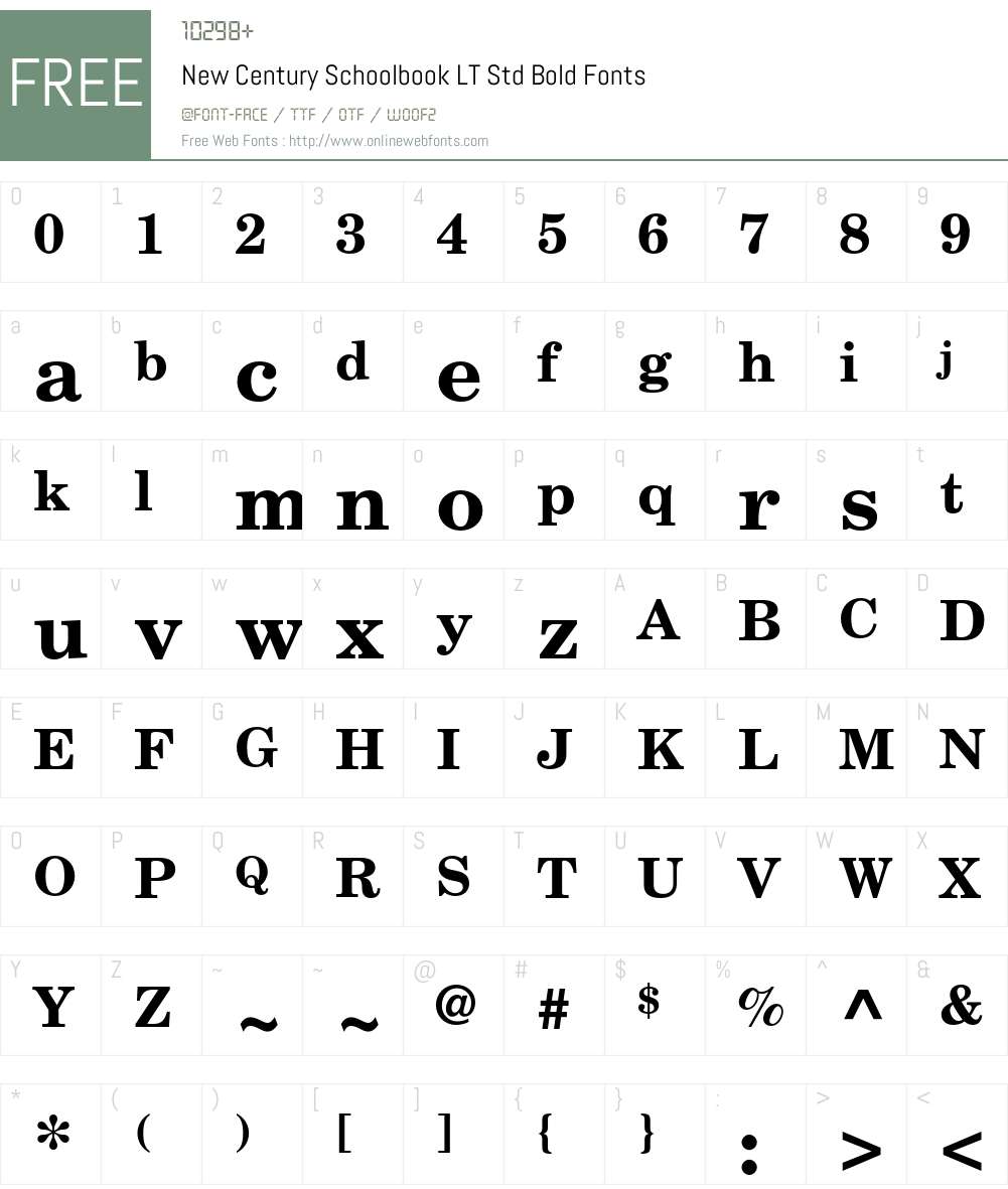 New Century Schoolbook LT Std Font Screenshots