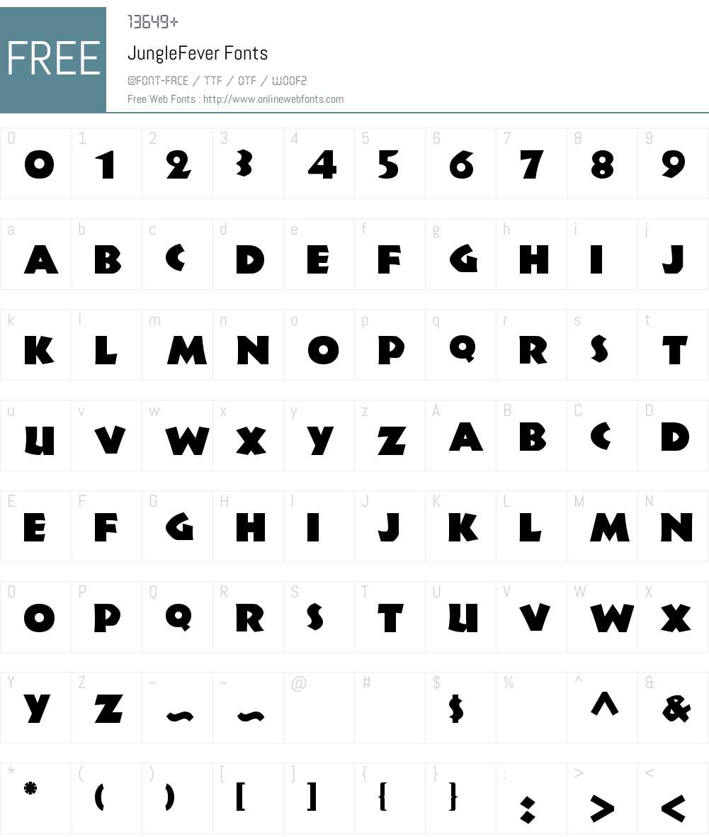 JungleFever Font Screenshots