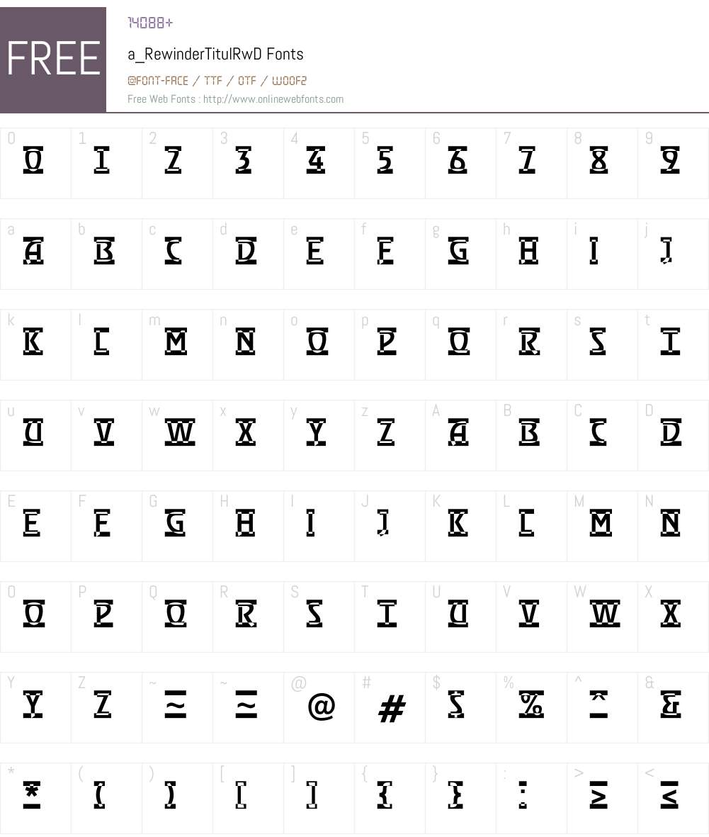 a_RewinderTitulRwD Font Screenshots