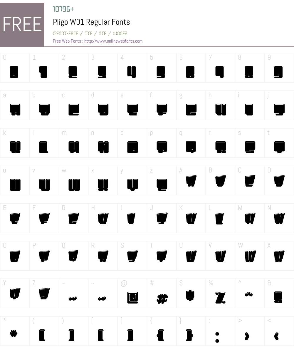 Pligo Font Screenshots