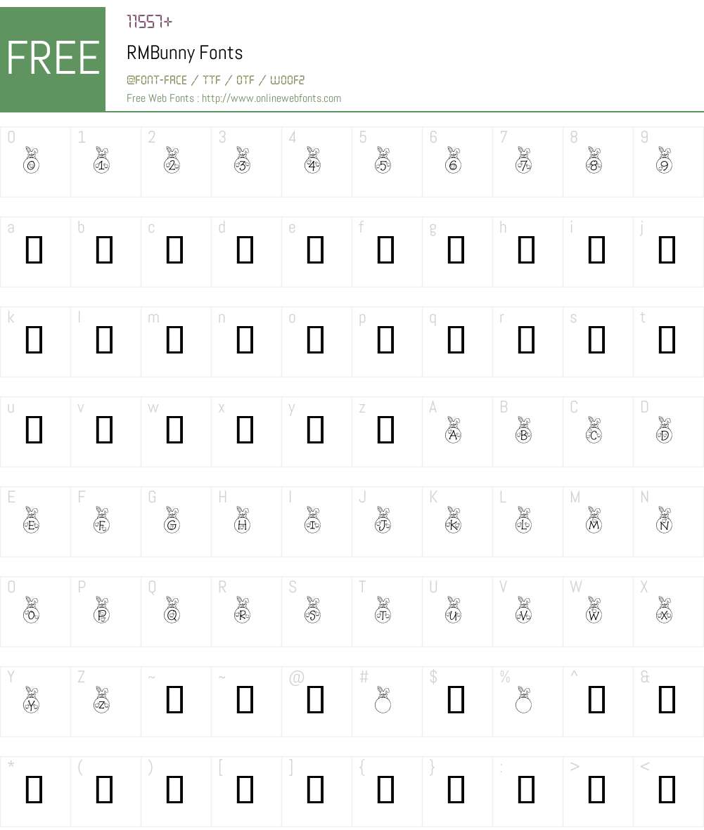 RMBunny Font Screenshots
