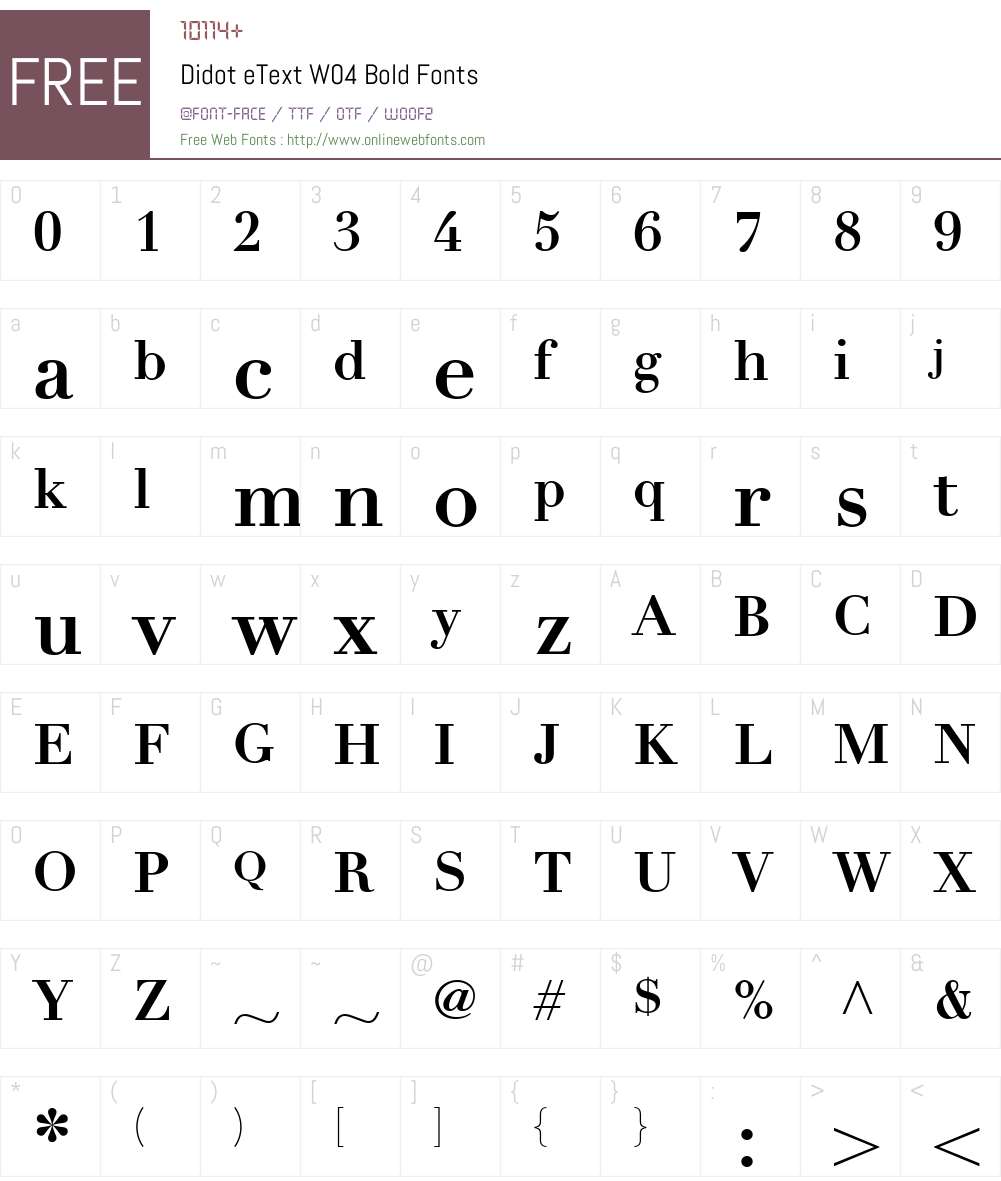 Linotype Didot eText Font Screenshots