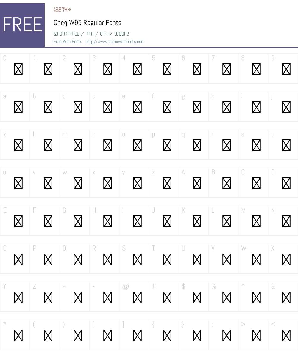 CheqW95-Regular Font Screenshots