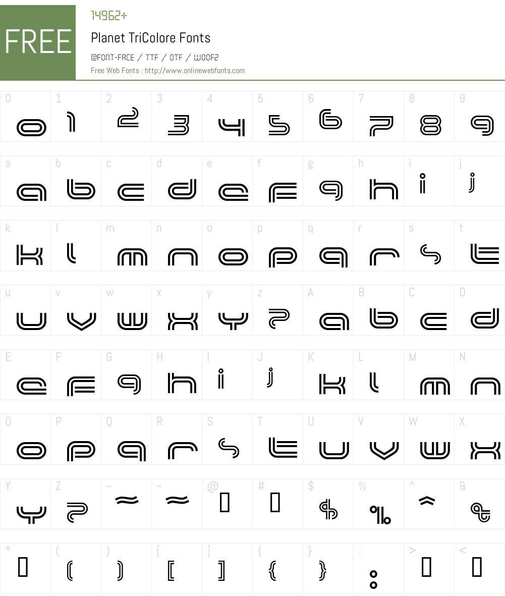 Planet TriColore Font Screenshots