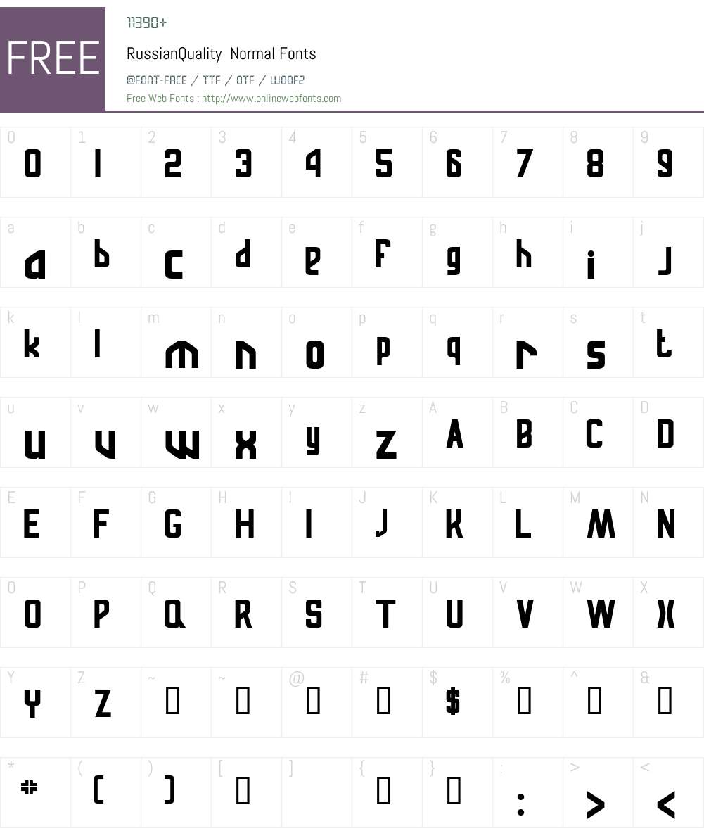 RussianQuality Font Screenshots