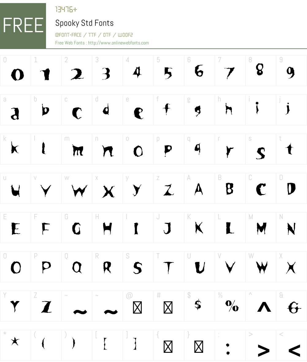 Spooky Std Font Screenshots