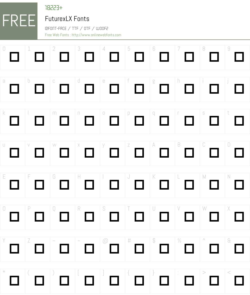FuturexLX Font Screenshots