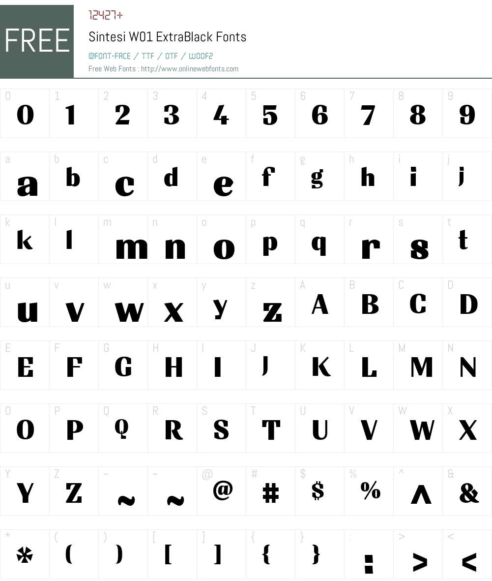SintesiW01-ExtraBlack Font Screenshots