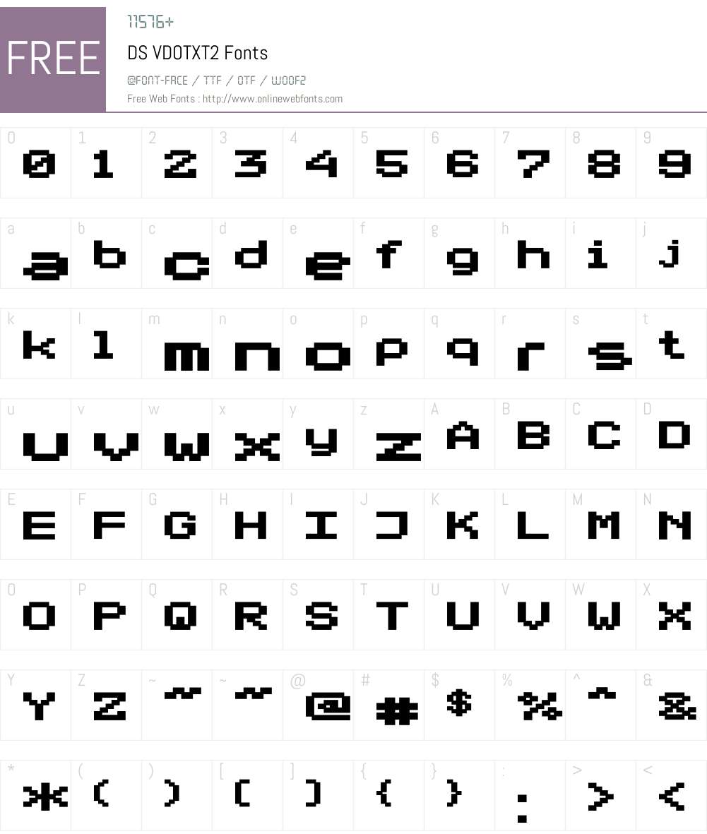DS VDOTXT2 Font Screenshots