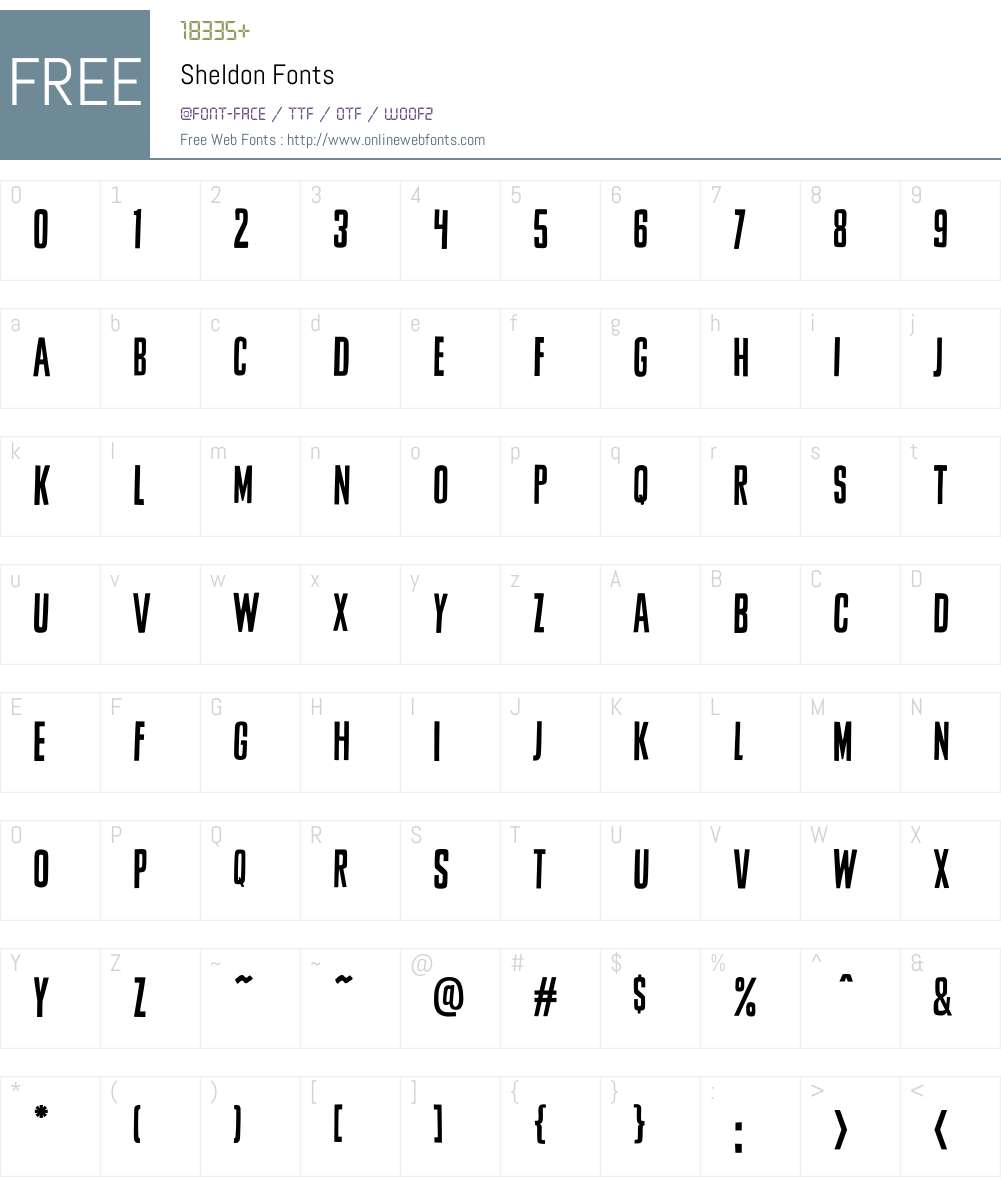 Sheldon Font Screenshots