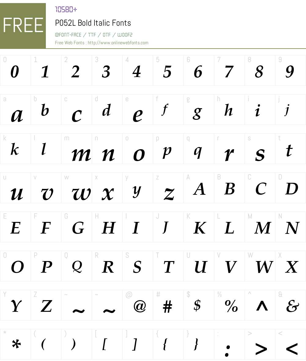 P052L Font Screenshots
