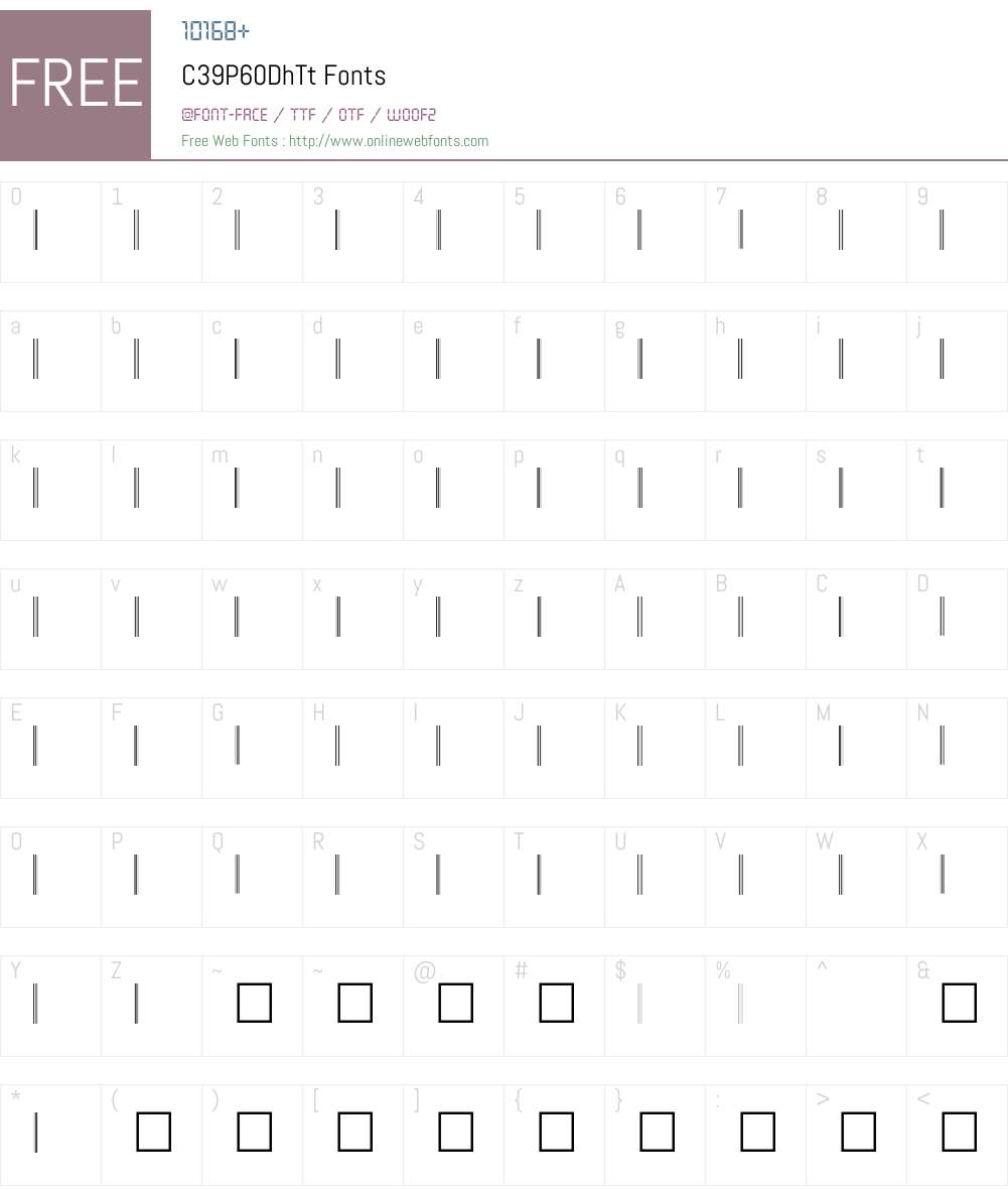 C39P60DhTt Font Screenshots