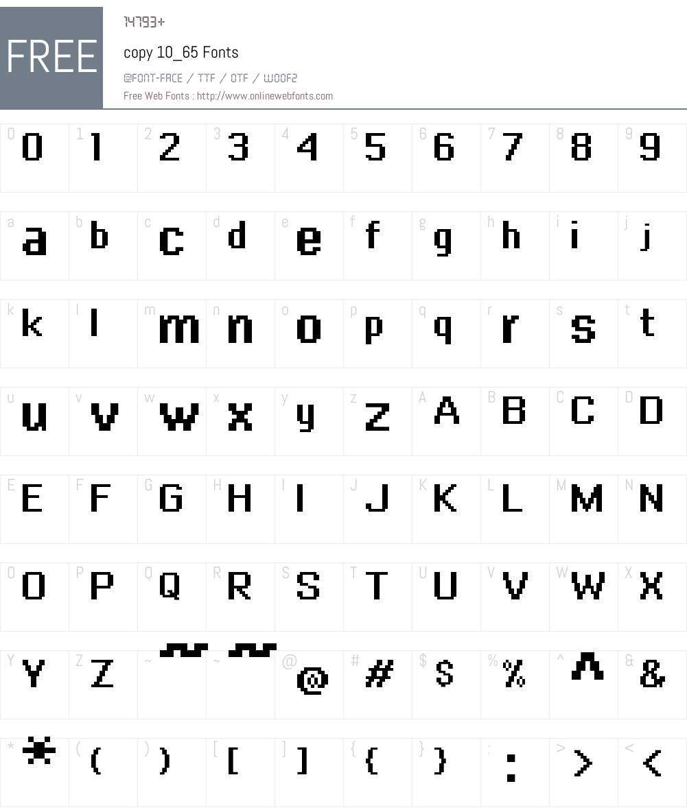 copy 10_65 Font Screenshots