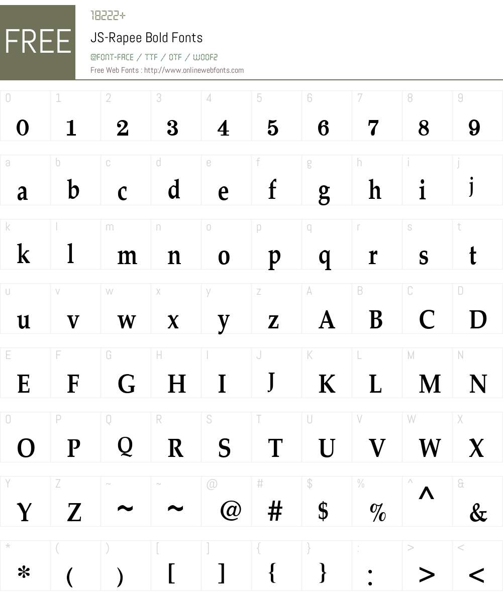 JS-Rapee Font Screenshots