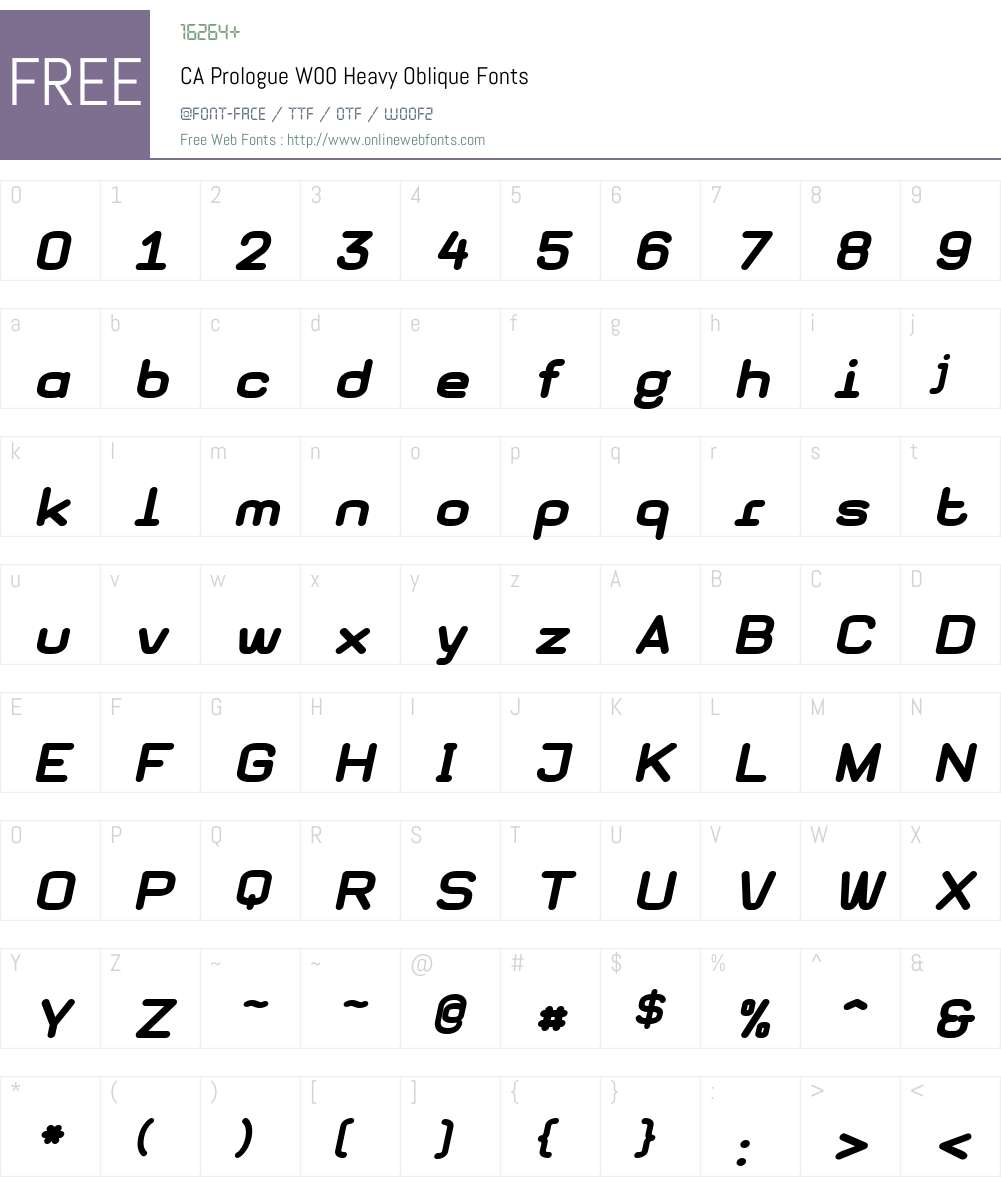 CAPrologueW00-HeavyOblique Font Screenshots