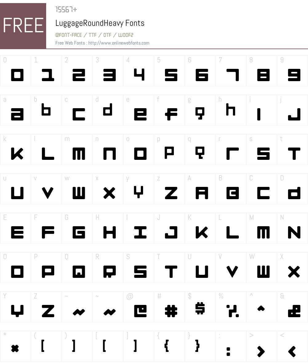 LuggageRound Font Screenshots