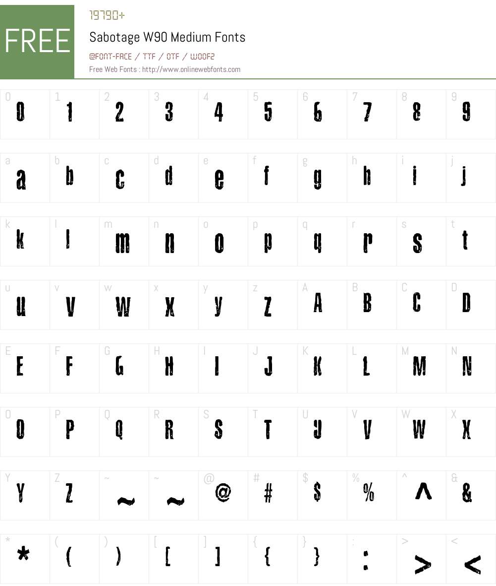 Sabotage Font Screenshots