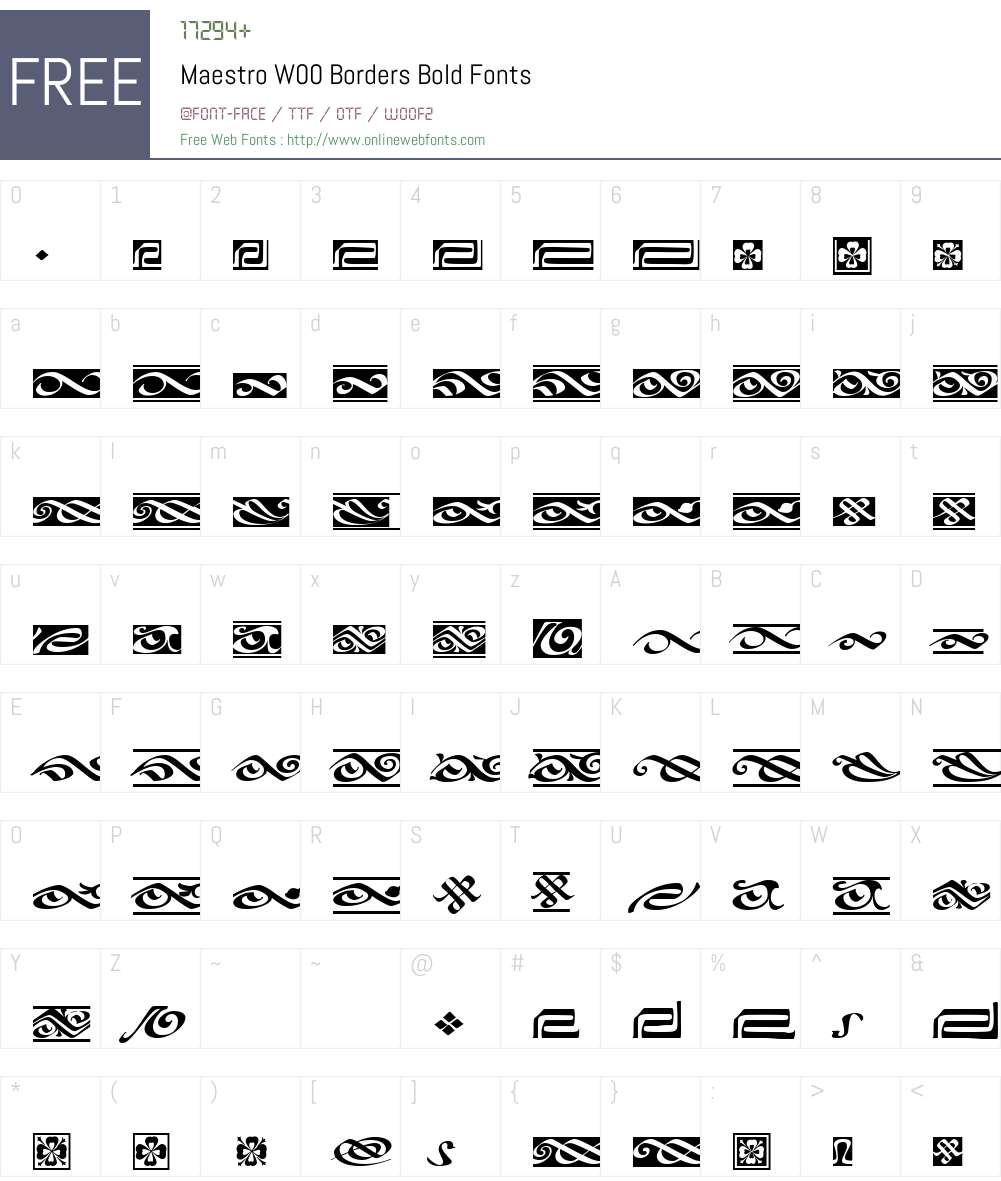 MaestroW00-BordersBold Font Screenshots