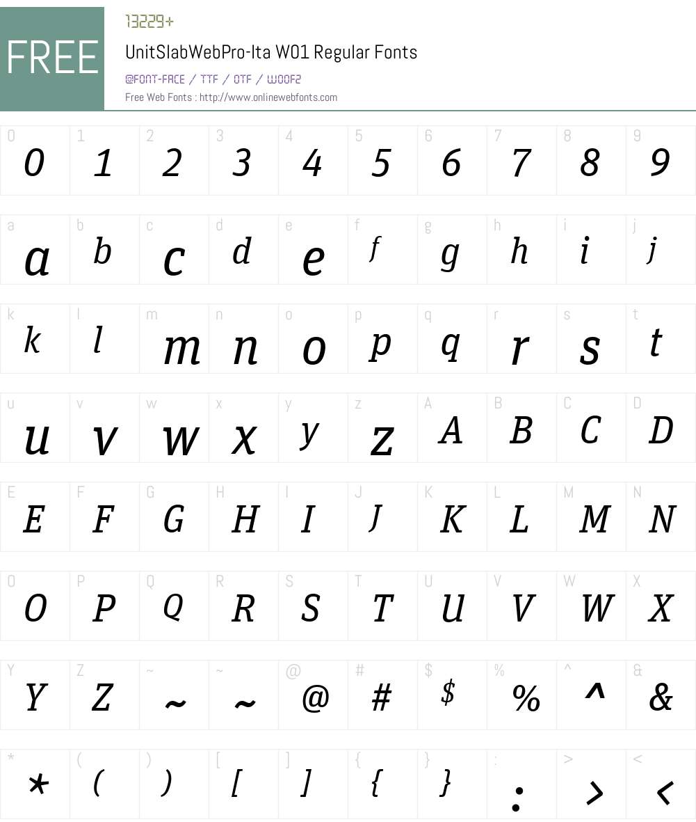 UnitSlabWebPro-ItaW01-Rg Font Screenshots