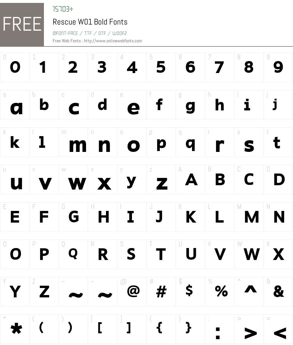 RescueW01-Bold Font Screenshots