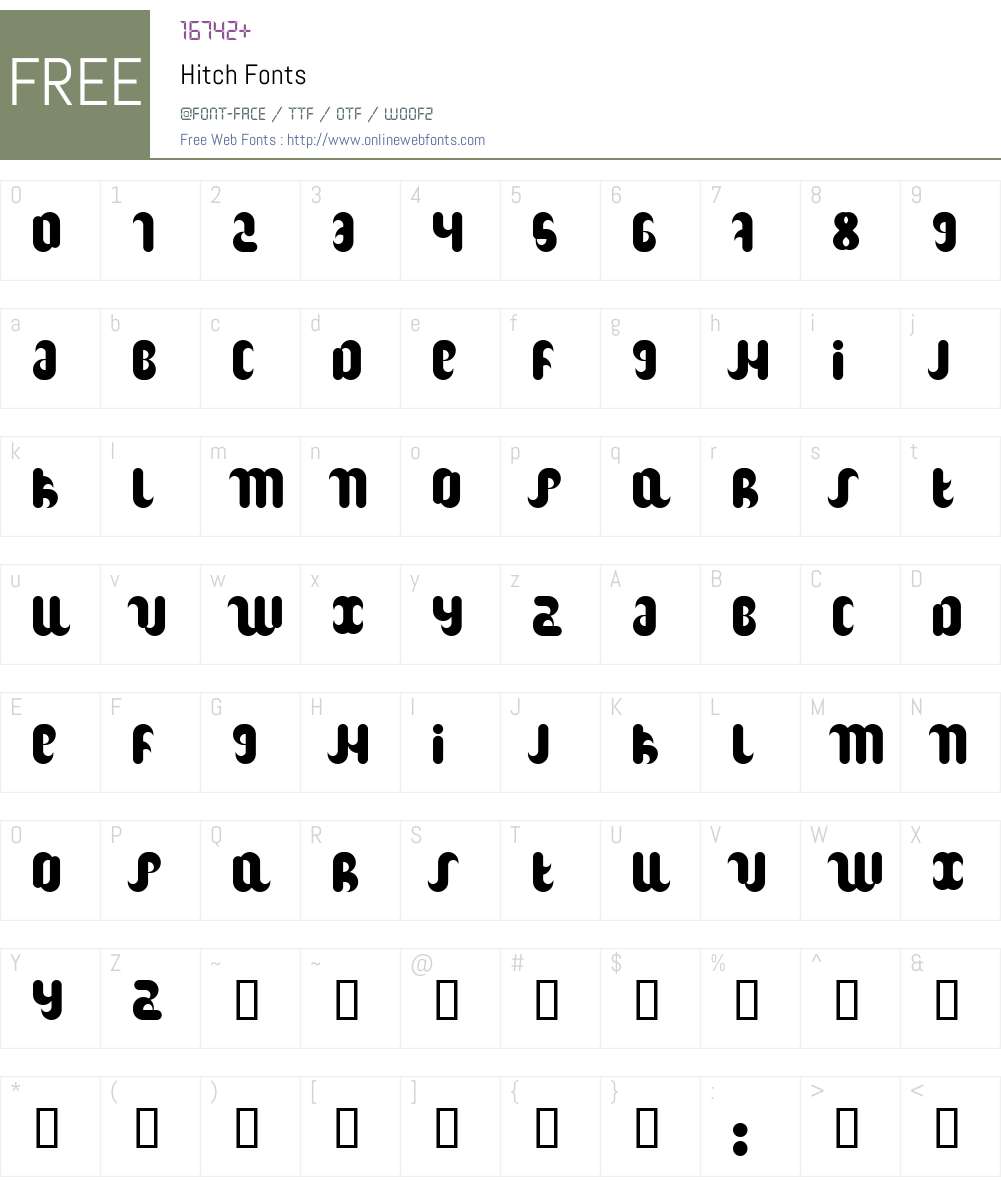 Hitch Font Screenshots