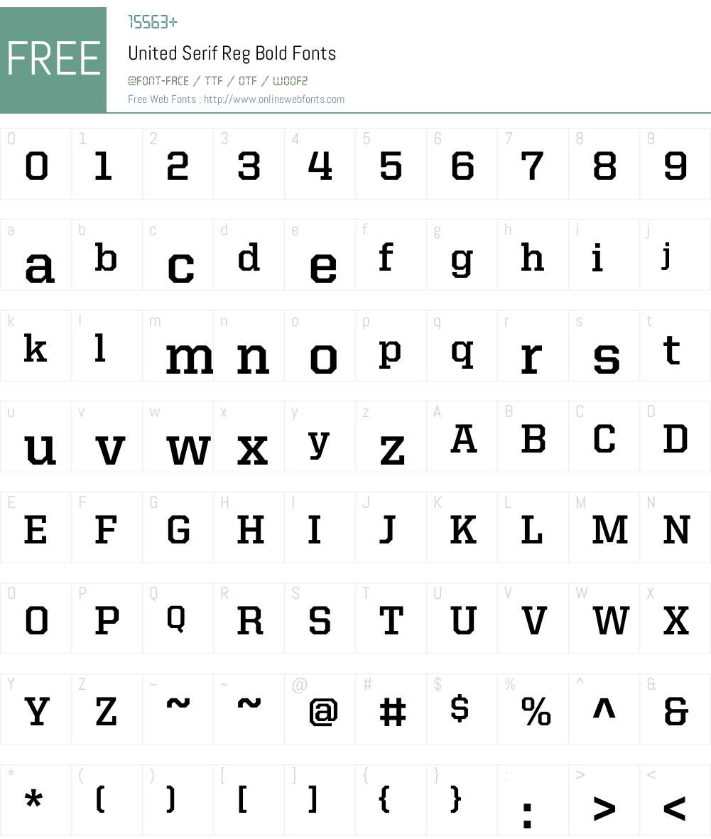 United Serif Reg Font Screenshots
