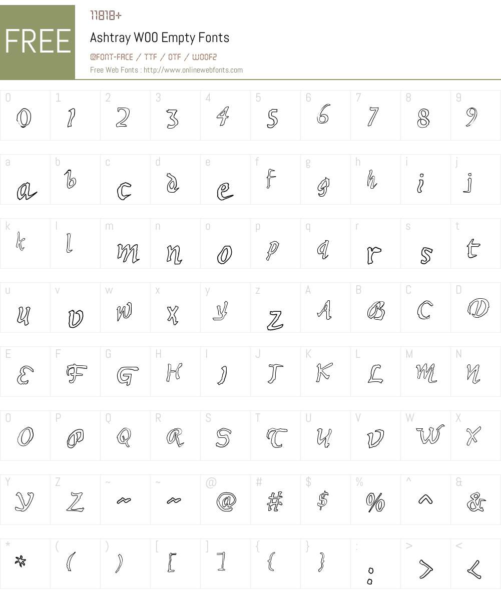 AshtrayW00-Empty Font Screenshots