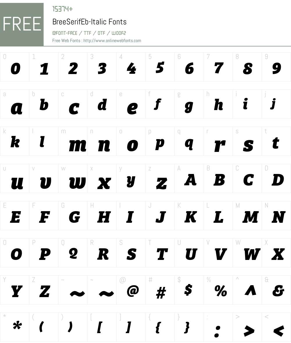 Bree Serif Eb Font Screenshots
