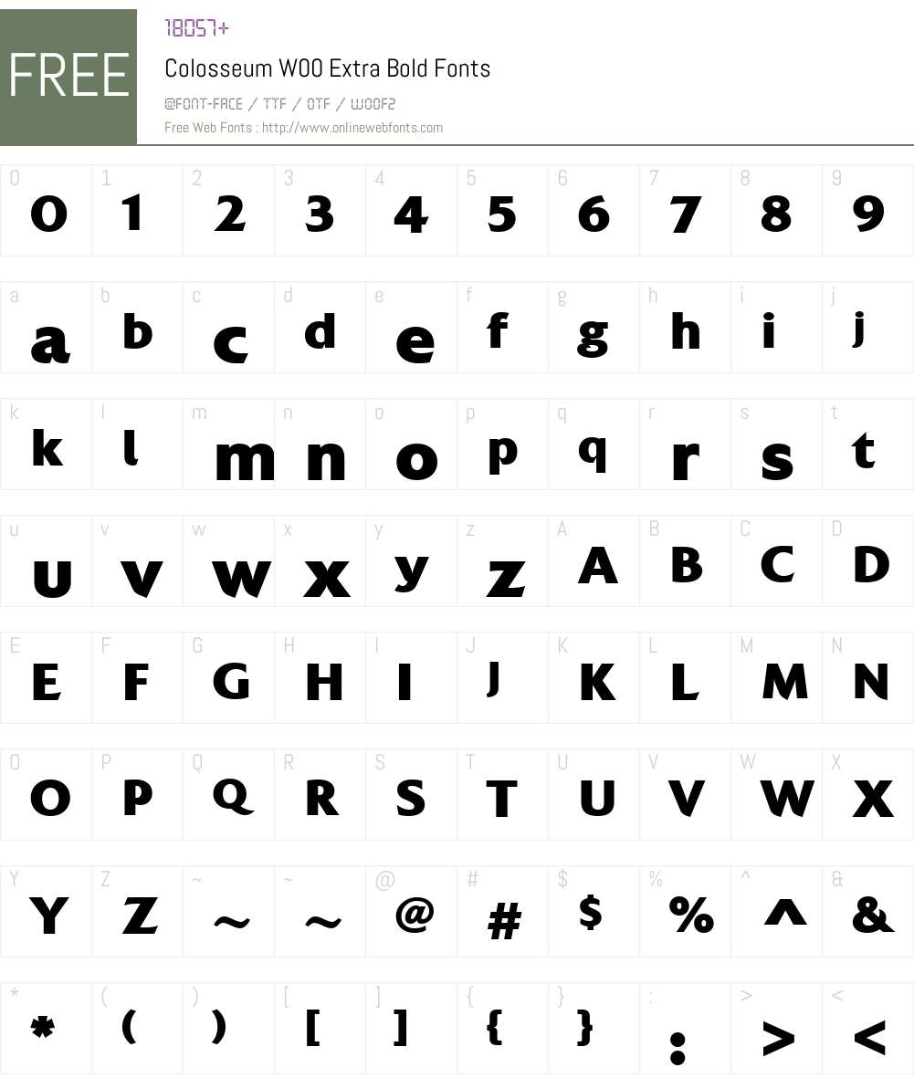 ColosseumW00-ExtraBold Font Screenshots